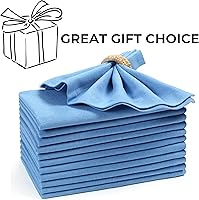 Vista 9 de Servilletas de tela para uso diario, 100% algodón, 18 x 18 pulgadas, color azul, servilletas de boda, servilletas de cóctel, servilletas de tela