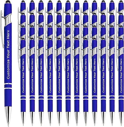 Vista 95 de Aolun Bolígrafo personalizado, bolígrafo grabado personalizado con lápiz capacitivo, metal suave al tacto, introduce el nombre, logotipo o mensaje