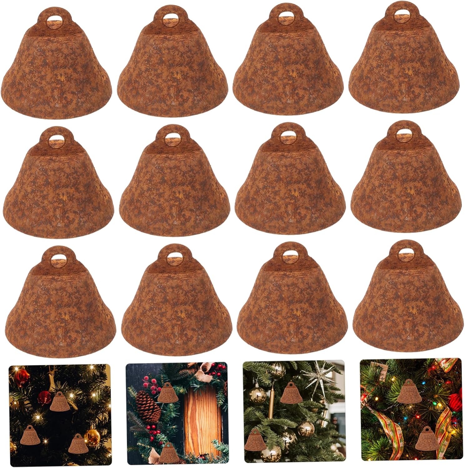 Zerodeko 150pcs Rusty Bell Craft Bells Small Vintage Christmas Decorations DIY Hanging Charm
