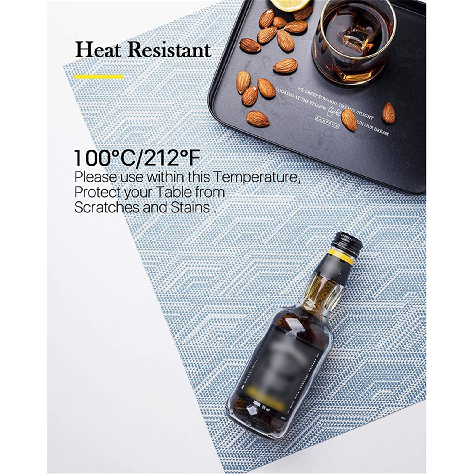 Juego de 8 manteles Individuales, salvamanteles Individual PVC para restaurantes, Ideales para decoración de la Mesa de la Cocina, Antideslizante y Lavable, 45cmx30cm, Brown