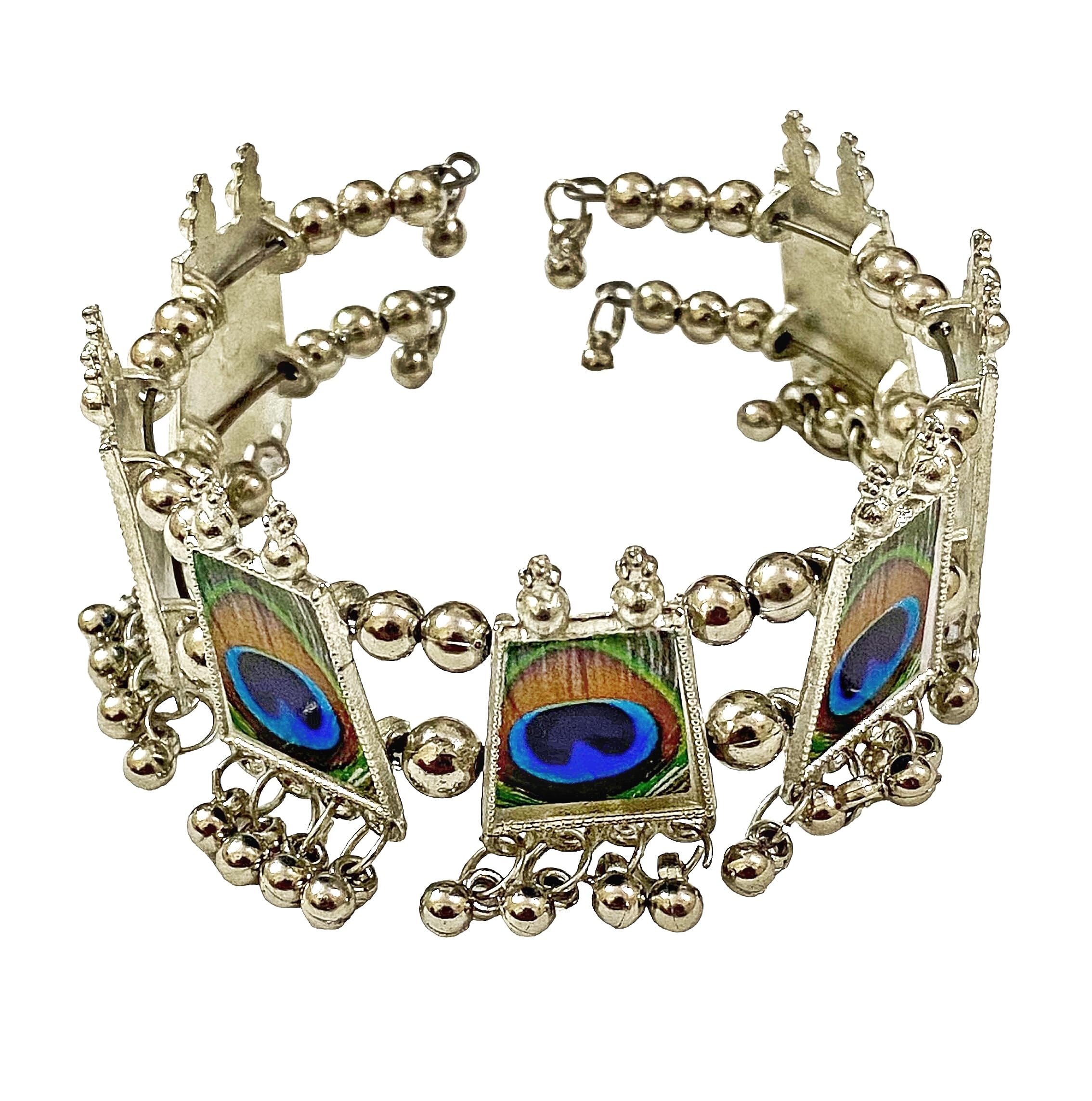 Ushaworks Oxidised Peacock Design Bracelet Bangle for women & Girls (Pack of 1) (B0B4GHHCTX) Amazon Price History, Amazon Price Tracker
