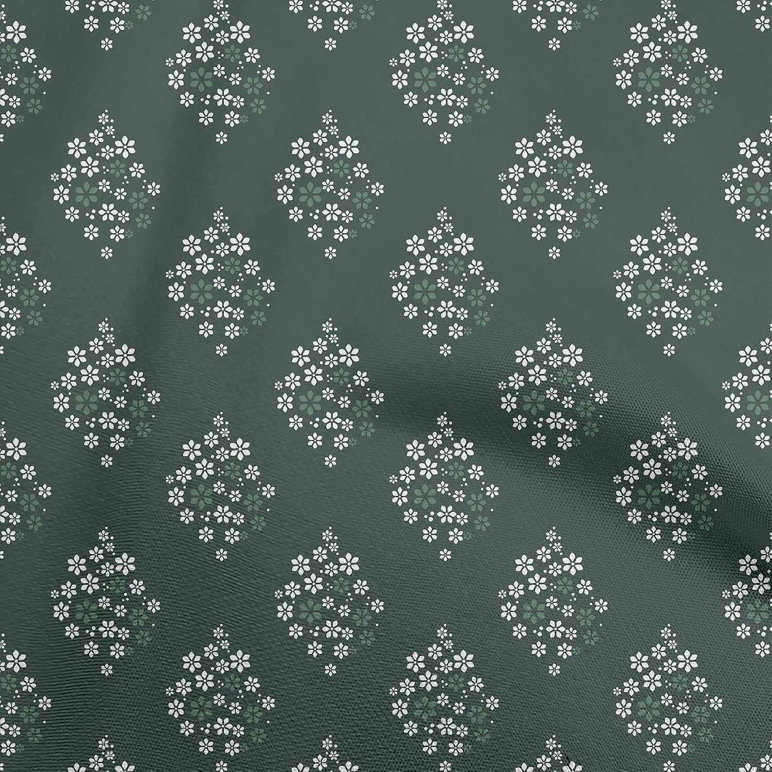oneOone Cotton Flex Brown Fabric Asian Block Floral Sewing Fabric By The Yard Printed DIY Clothing Sewing Supplies 40 Inch Wide