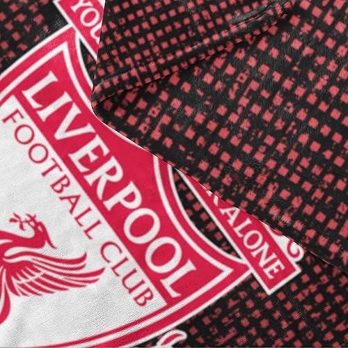 Miniatura 2 de Liverpool - Manta de forro polar con escudo de fútbol, suave, LFC, cálida manta de viaje para sofá, manta de malla Liverpool, regalo para hombres,