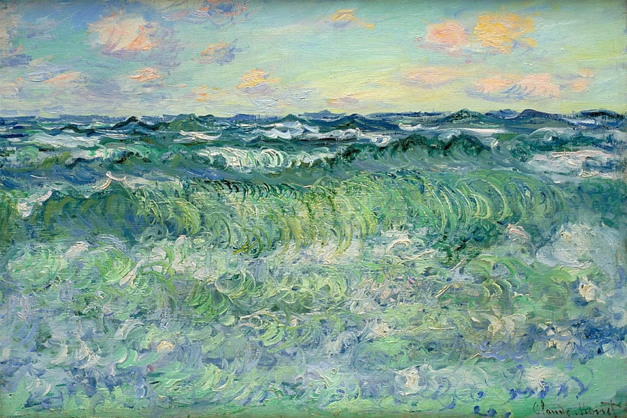 POSTERIIk Vintage Classic Picture Landscape Artwork Marine Pourville by Claude Monet Portrait Canvas Painting for Office Home Decor 60x90cm