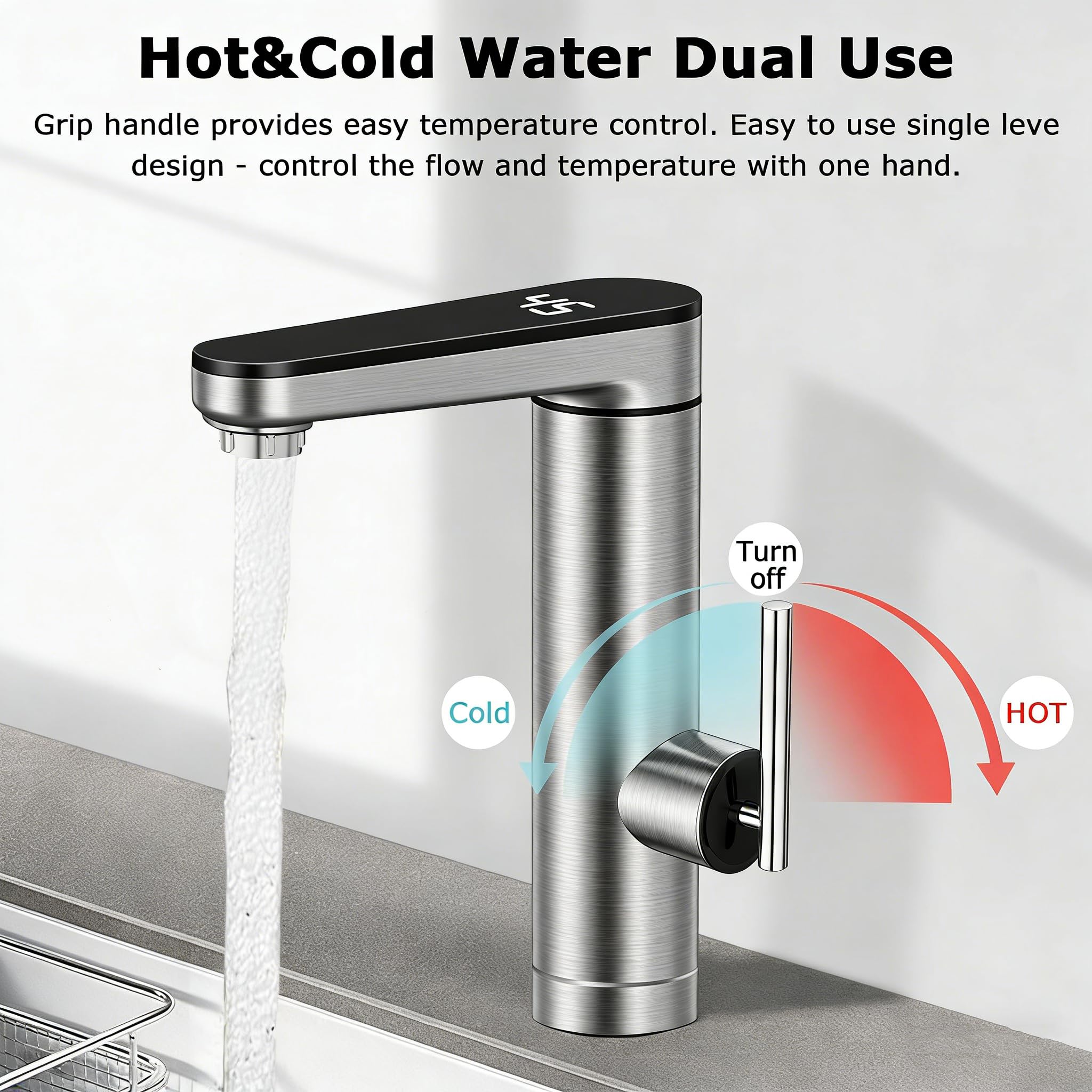 Grifo con calentador de agua, grifo de agua caliente Dlectríco, Eléctrico
