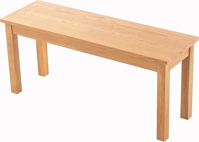 Hallowood Furniture Waverly Oak Dining Bench in Light Oak Finish  Wooden Bench for Kitchen and Dining Room - Bench for Porch, Conservatory and Hallway