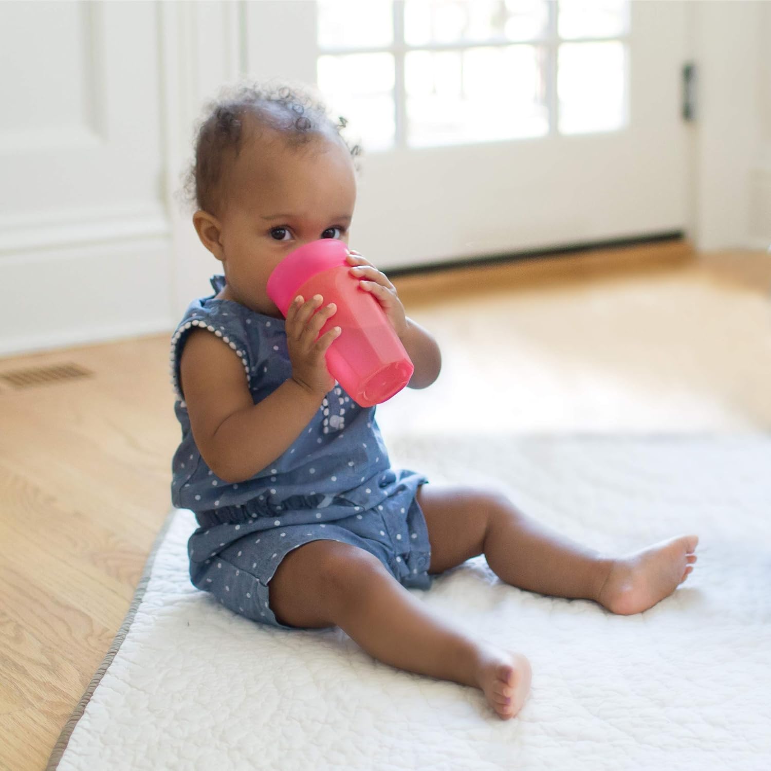 Dr. Brown’s Milestones Cheers 360 Training Sippy Cups for Babies and Toddlers, Pink & Turquoise, 10oz, 2-Pack, BPA Free, 9m+ : Baby