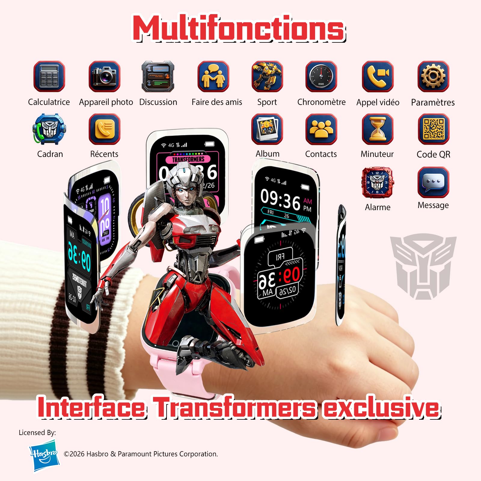 4G Montre Connectée Enfant GPS, Appel Vidéo, Téléphone, IP68 Étanche, SOS