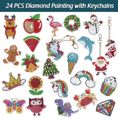 Miniatura 2 de Calendario de Adviento 2023, kits de pintura de diamantes, calendario de Adviento para niños, calendario de cuenta regresiva de Navidad de 24 días,