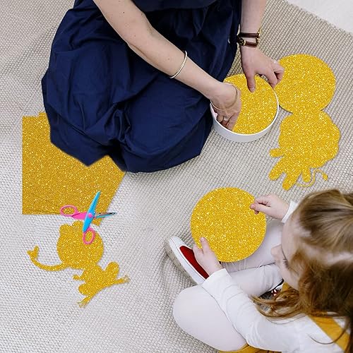 Miniatura 5 de 50 hojas de cartulina con purpurina gruesa para fiestas de cumpleaños, manualidades e invitaciones (azul, 12 x 12 pulgadas)