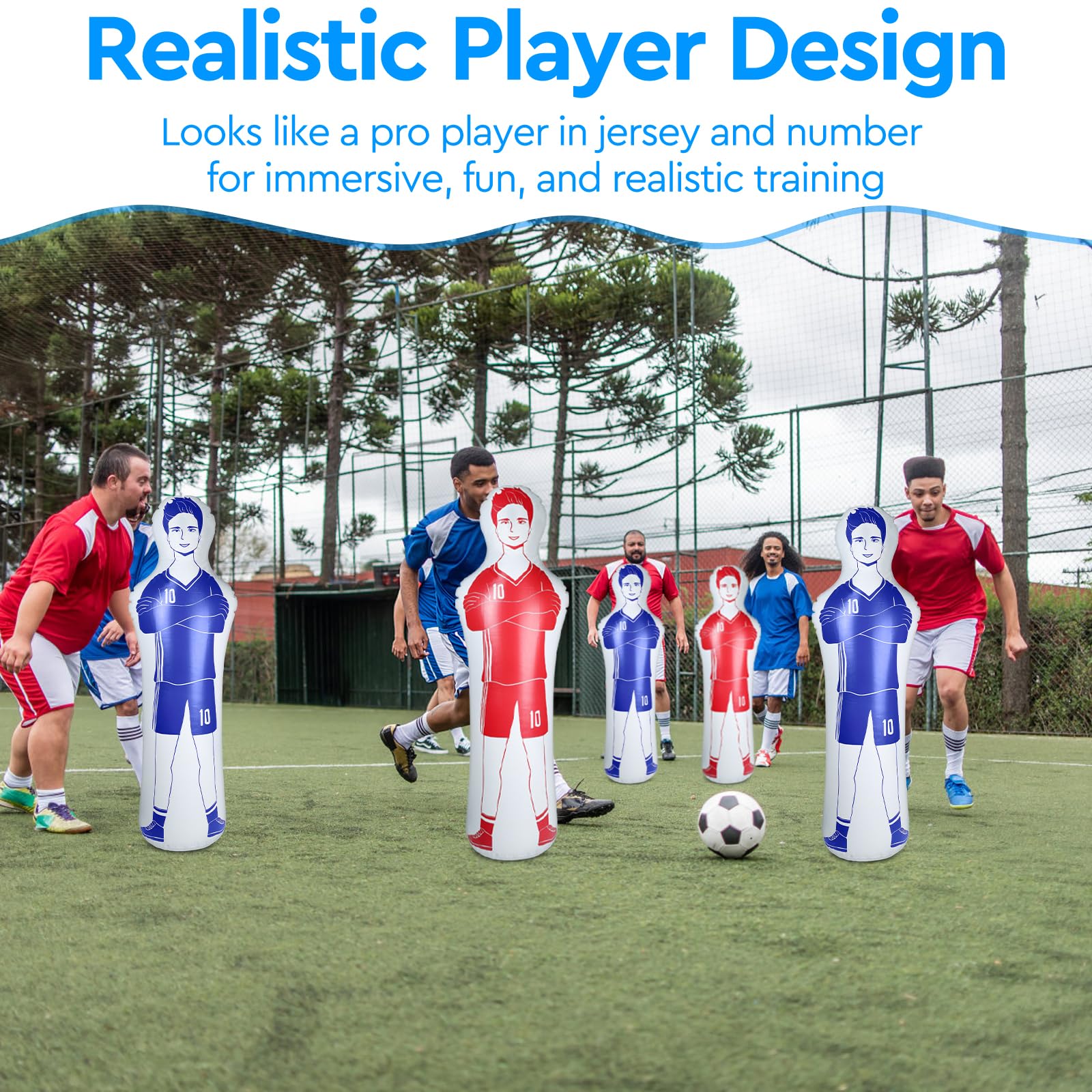 efuturetime Aufblasbare Fußball Dummy aus PVC, Fußballtraining Dummy Trainingspuppe für Torwart Freistoßverteidiger Boxsack Fussball trainingszubehör für Kicks, Passübungen