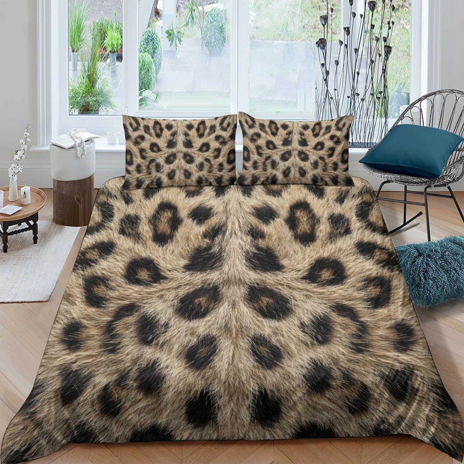 Ctjqhvkz Style-6 3D Printed Leopard Print Fitted Sheet Microfiber Soft Breathable Cheetah Pattern Mattress Cover For Bedroom Guest Room Dorm Decor Single（135X200cm）