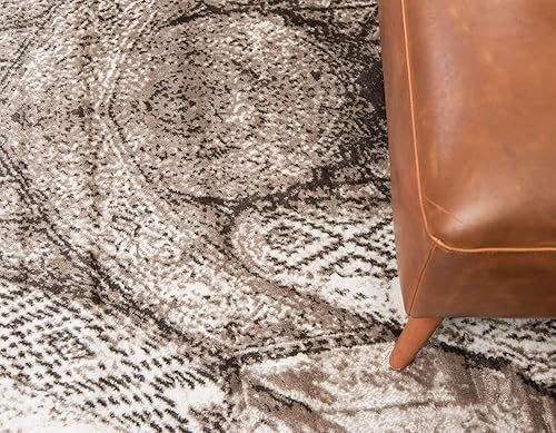 Miniatura 5 de Sofia, tapete clásico de diseño abstracto., Polipropileno, Marrón