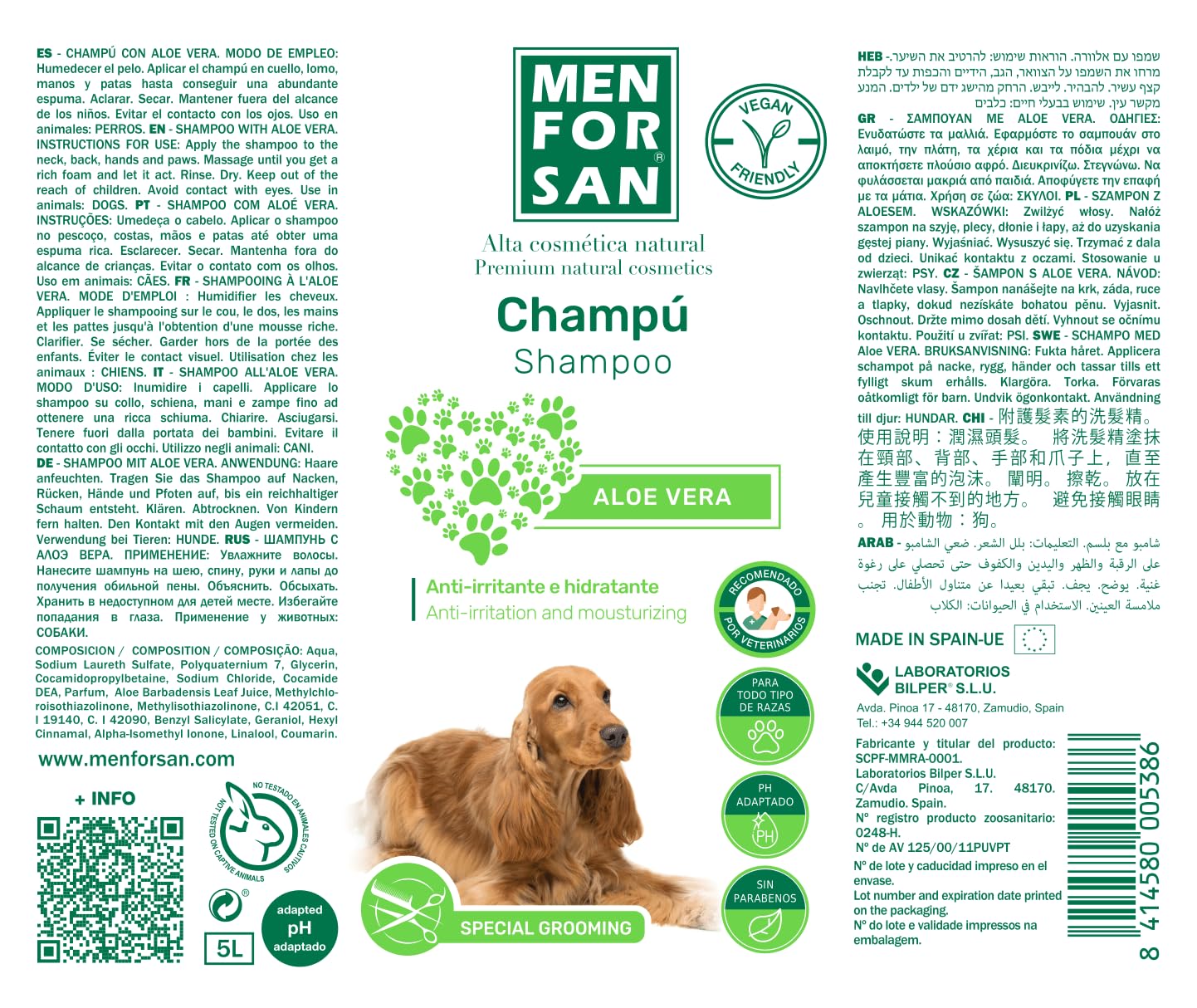 Shampooing Men for San Chien Aloe Vera (5 L)