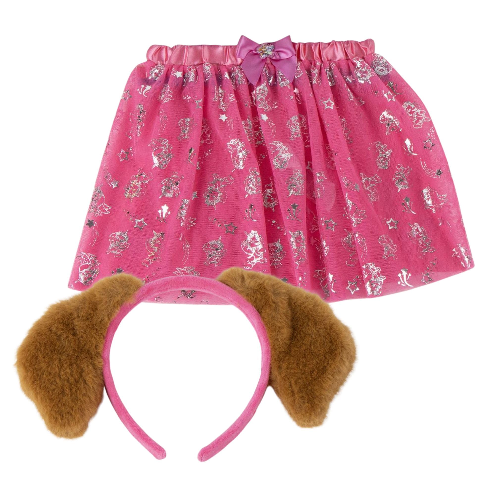 Paw Patrol Fantasy Beauty Accessory Set | Pink Skirt with Bow and Skye Headband | Official Nickelodeon Child Costume