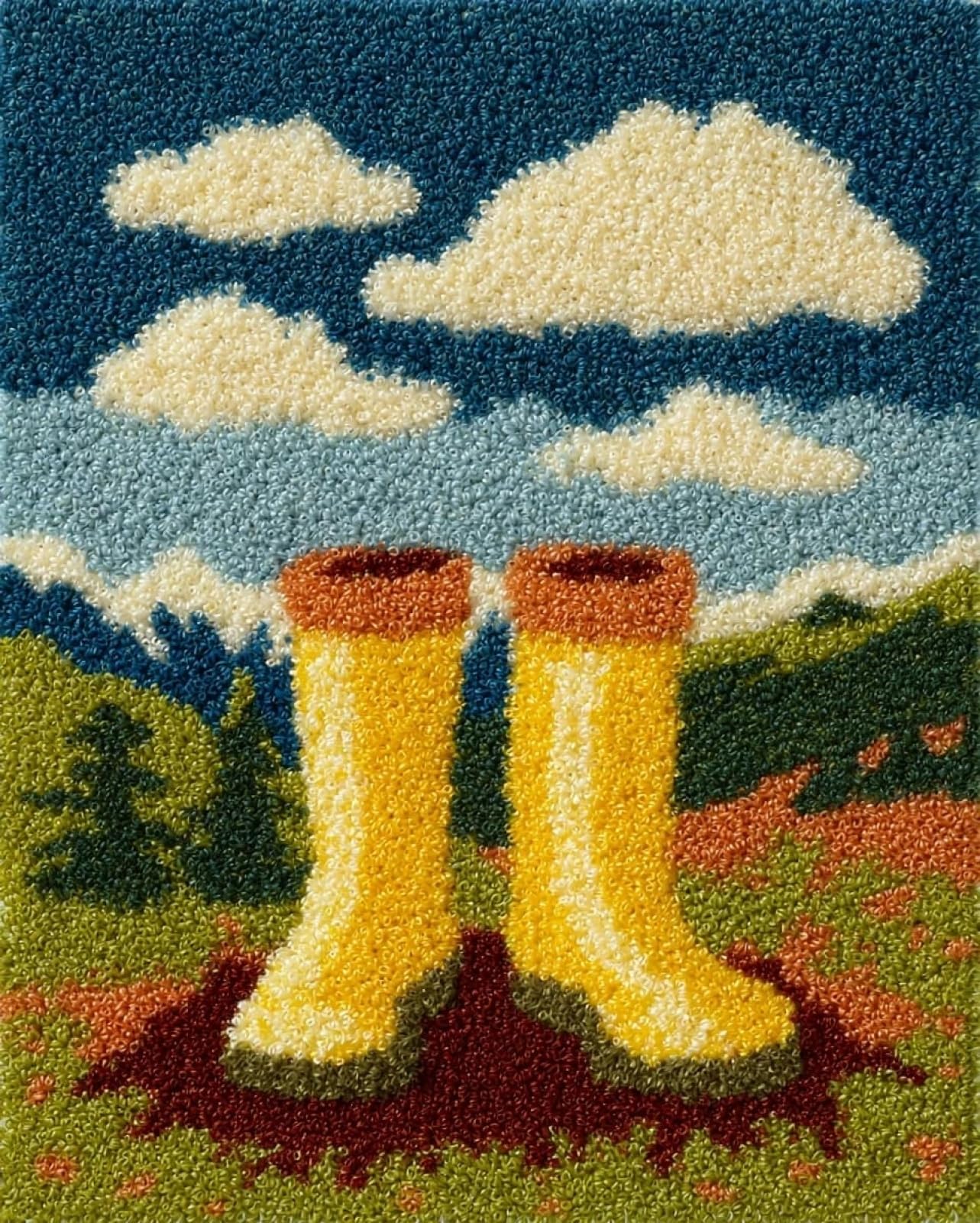 Wallphantom Latch Hook Rug Kit,Boots
