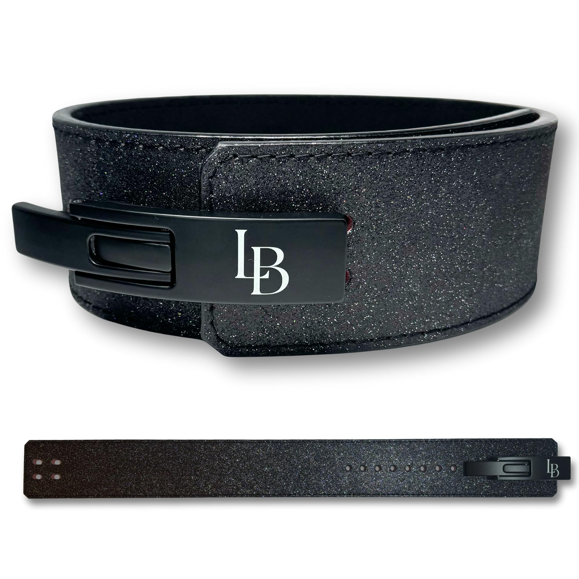 Gewichthebergürtel für Frauen mit Glitzer, Weightlifting Belt für Krafttraining, Fitness, Bodybuilding - Trainingsgürtel verstellbar, gepolstert