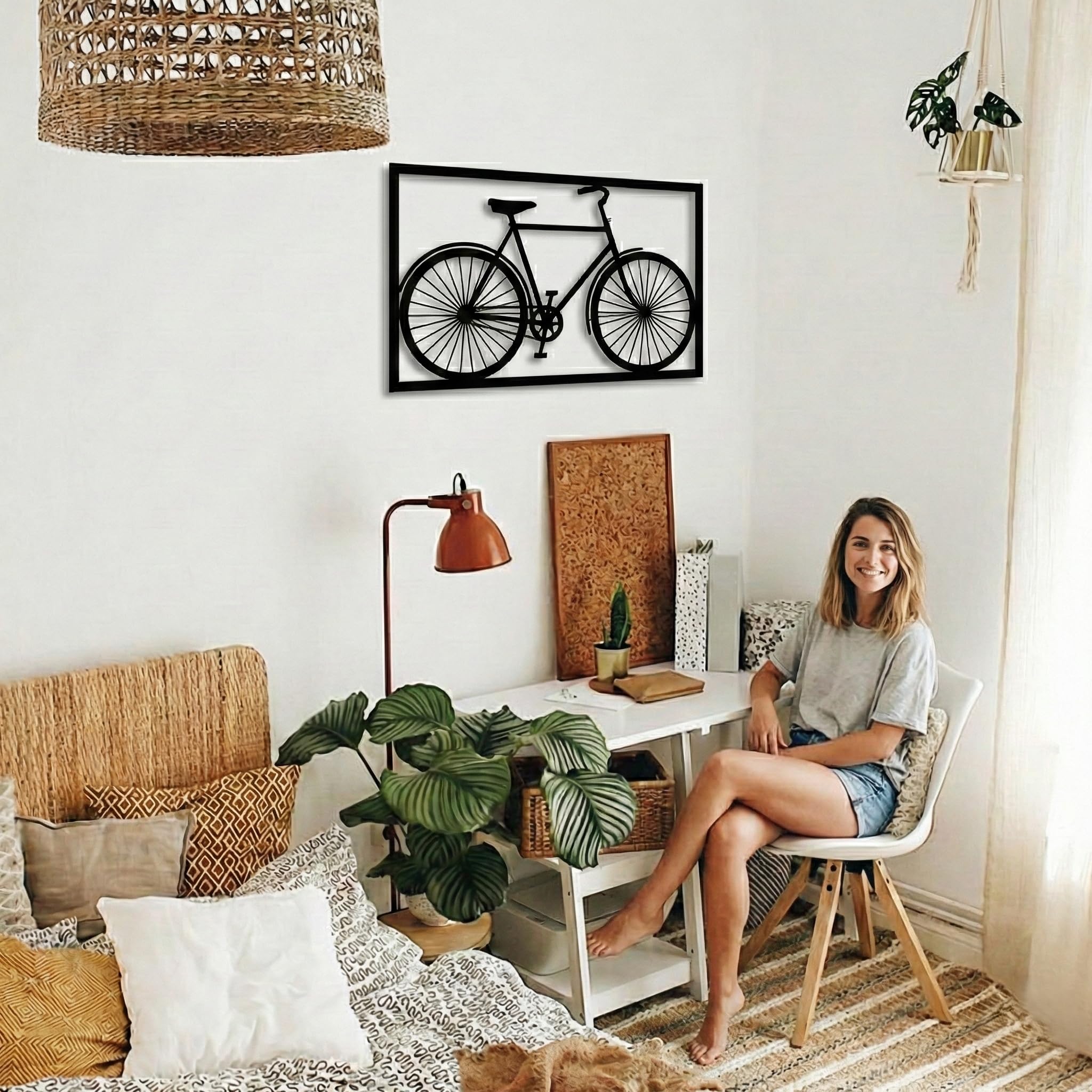 DEKADRON Decorazione da parete in metallo, decorazione da parete in metallo per ciclisti, regalo per amanti della bicicletta, decorazione per la casa, decorazione da parete, cartello in metallo per