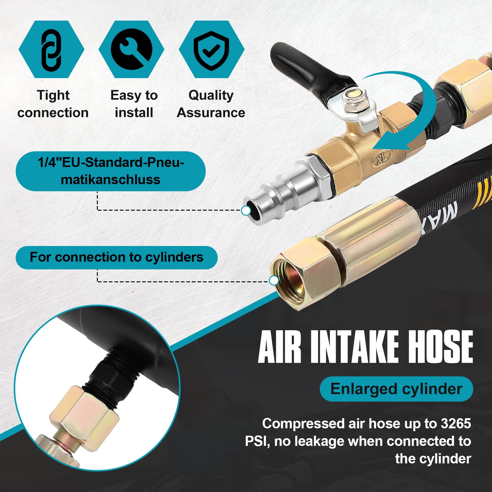 HSEAMALL Kit extracteur d'injecteur pneumatique de 21 pièces, outil d'injecteurs diesel avec adaptateurs, noir