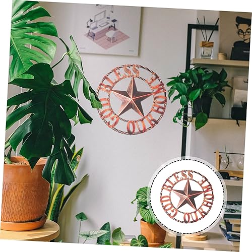 Miniatura 8 de VOSAREA Disco retro de hierro forjado decoración del hogar, estrella de metal, decoración de pared, estrella de hierro, decoración para el hogar,