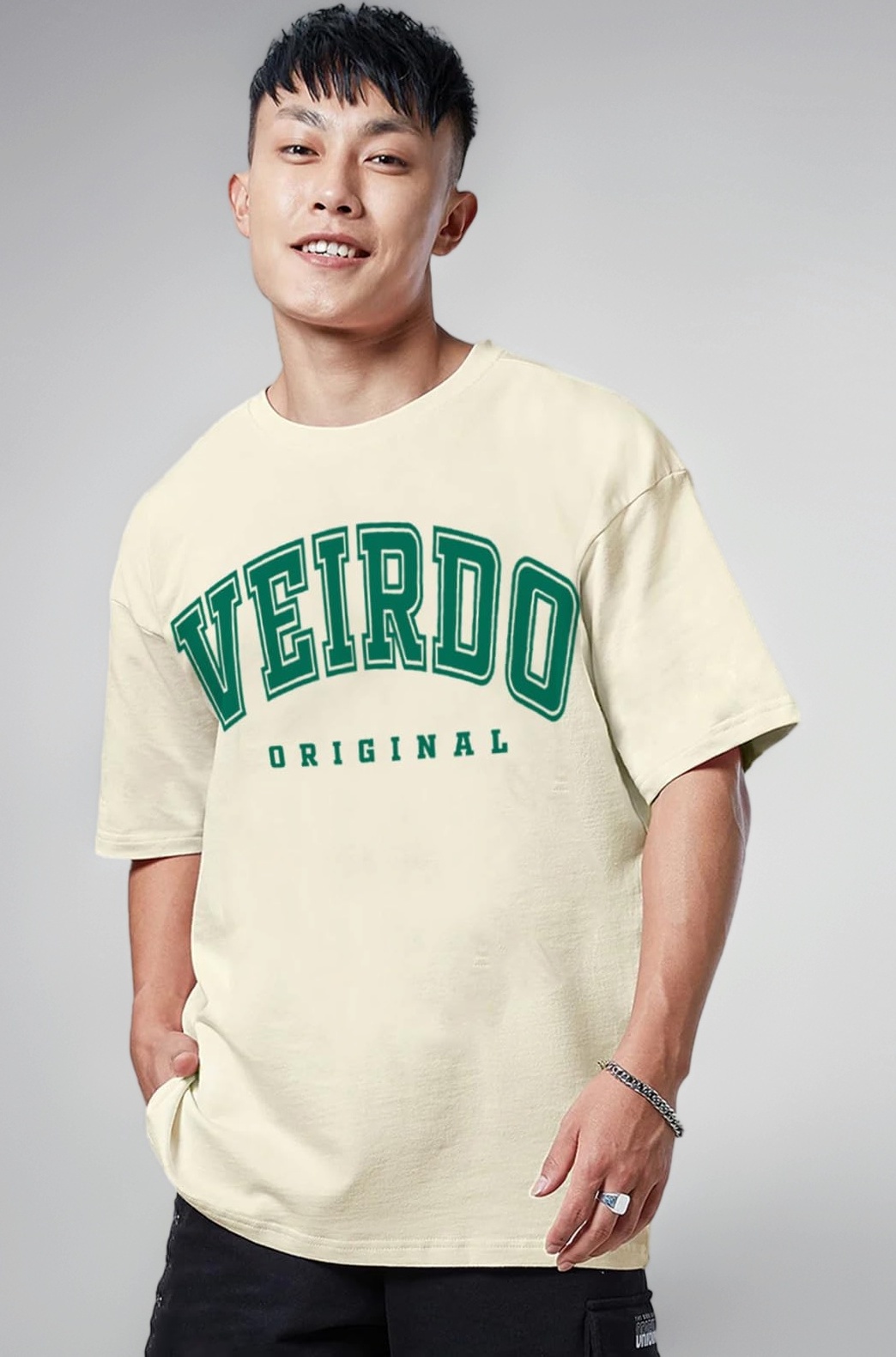 Veirdo® Pure Cotton Green, Royal Blue, Red, Navy Blue & Swan White Oversized Fit Originals Typographic Printed Half Sleeve T-Shirt for Men & Boys (Available in Sizes S to 2XL)