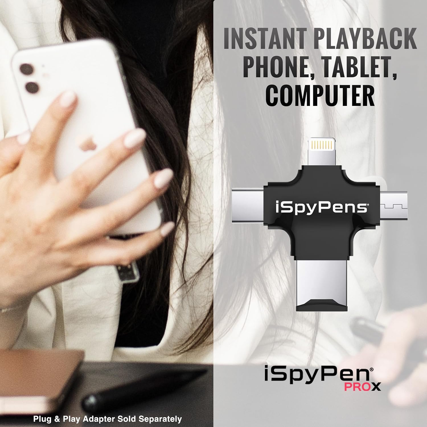 iSpyPen Pro X - Full HD 2K Resolution Spy Pen Camera - USA Engineered State of Art Secret Recording Device - New and Improved 2023 Model (32GB, Sapphire Blue)