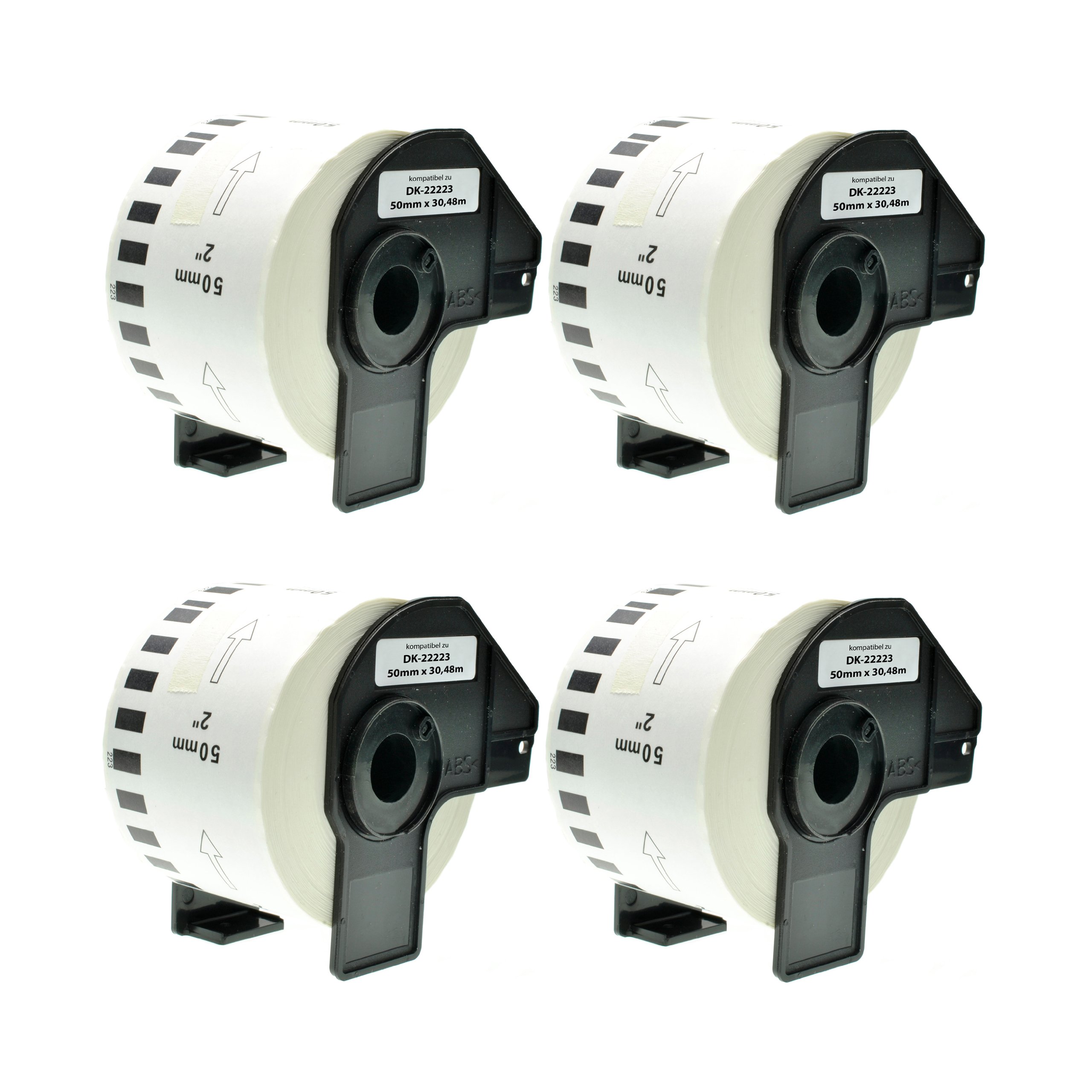 Logic-Seek 4X Endlos-Etikett kompatibel für Brother DK22223 50mm x 30,48m P-Touch QL-1050 1060N 500 550 560 570 580 700 500 A BS BW 560 VP YX 580N 650TD 710W 720NW