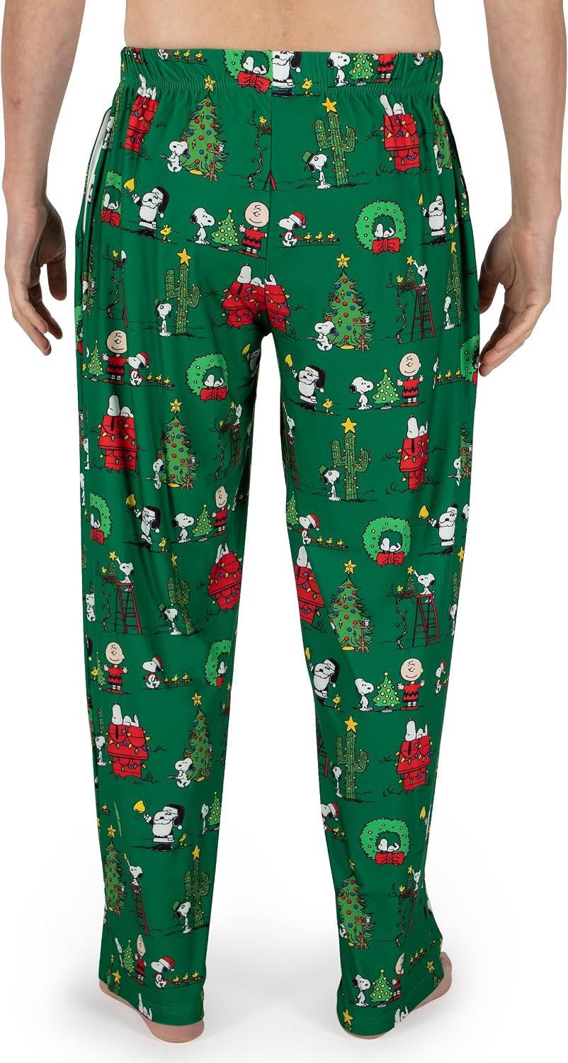 BRIEF INSANITY Snoopy Unisex Lounge Pajama Pants - Loose-Fit, Ultra-Soft, Holiday Wear