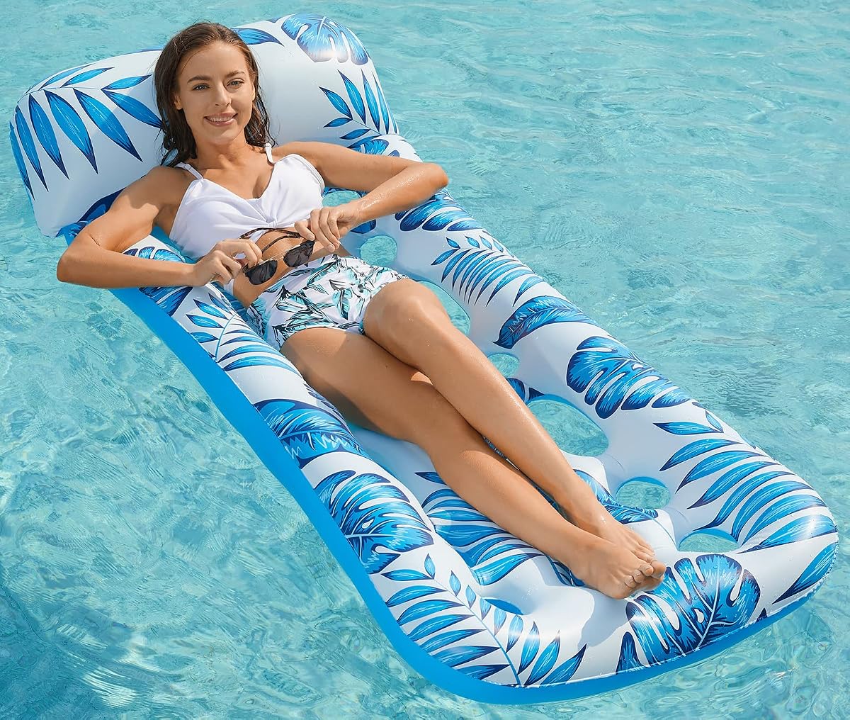 Salón inflable del flotador de la piscina - Balsas flotantes para adultos Tumbona flotante Flotadores para broncearse Agua fría Flotador Natación Lago Playa Fiesta Juguetes