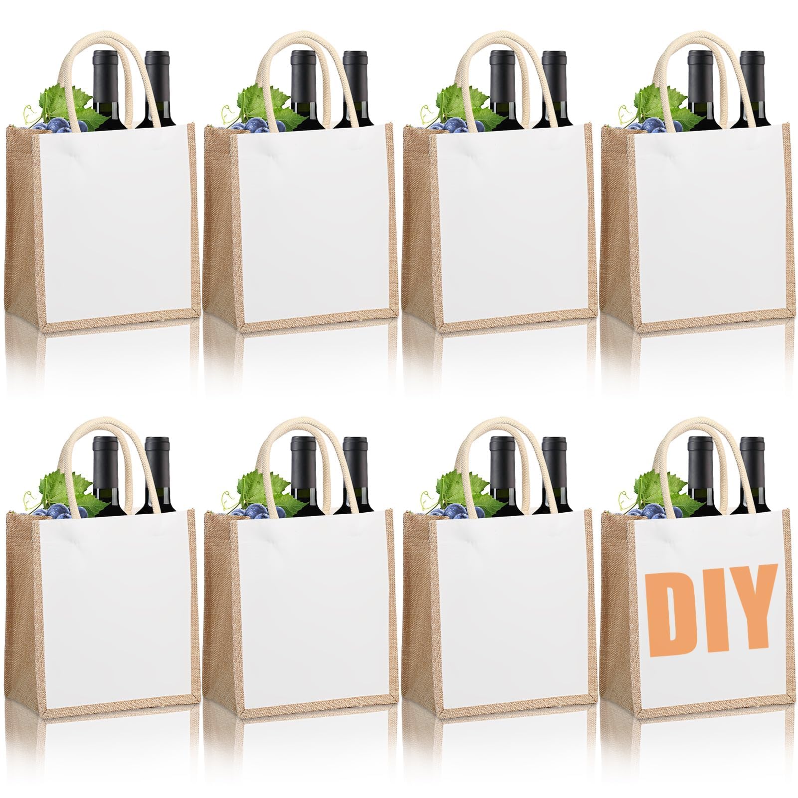 YAYODS Borsa shopper in iuta – 26 x 14 x 27 cm – Borsa regalo per pensionati – Borsa regalo riutilizzabile in iuta con manici per fai da te, matrimonio