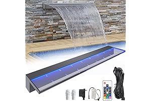 YITAHOME Acrylic Pool Waterfall with LED Light