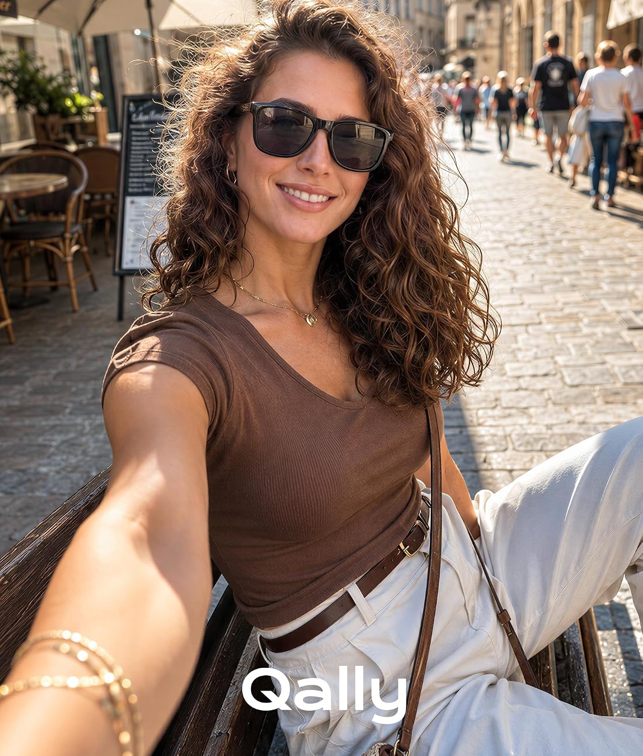 QALLY Sunglasses Womens Polarized Trendy Retro Sun Glasses UV400 Protection image 3