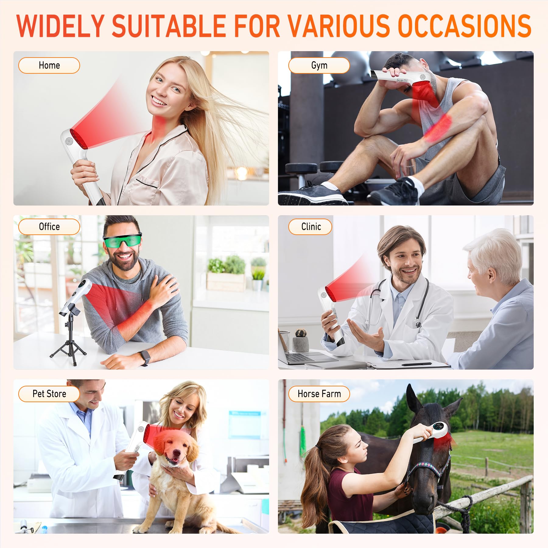 VAYALT Dispositivo Terapia Luz Roja, Terapia Luz Roja para Aliviar Dolores Musculares y Articulares Agudos, Terapia Luz Roja para Rostro Cuerpo, PortáTil Terapia Luz Roja para Mascotas