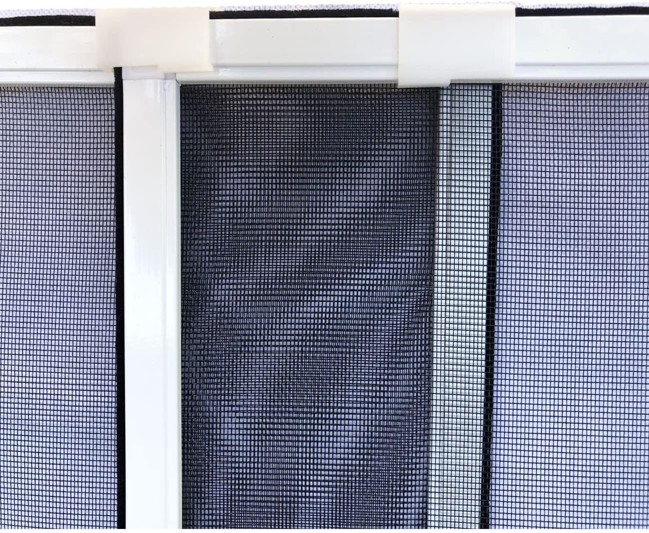 GOODVIEW Expanded Window Screen H:19.7”(50cm) by L: 27.56”-52.6" (70-133.5cm) OR Convert H:27.56"(70cm) by L: 19.7"-36.22"(50-92cm)2 Way Adjustable Design White Aluminum Alloy Frame Black Fiberglass