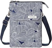 WITERY Cute Canvas Crossbody Bag for Women - Small Phone Purse Wallet with Multiple Pockets, Adjustable Strap for Teens & Girls