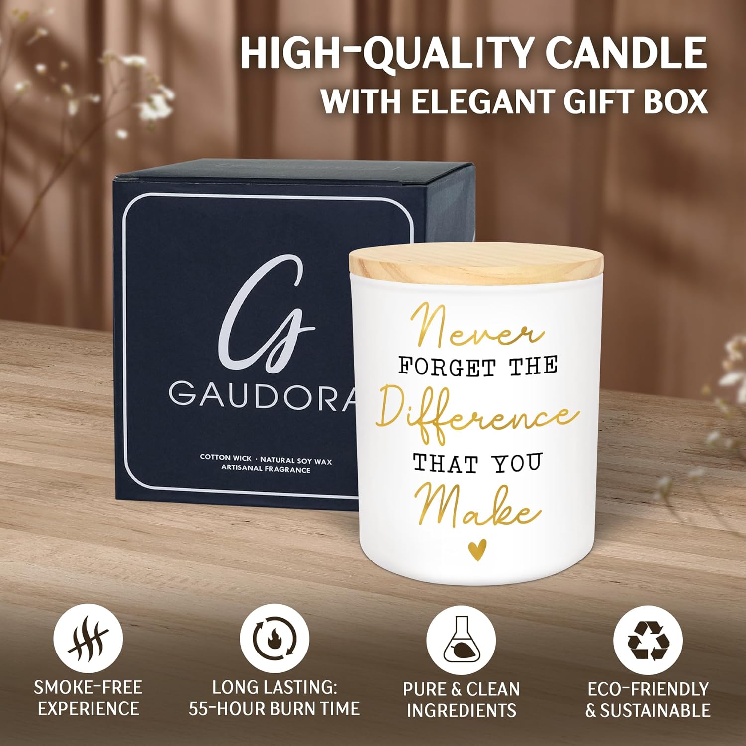 Thank You Gifts for Women - Long Lasting Vanilla Lavender Candle 10 oz - Birthday Farewell Inspirational Employee Appreciation Gifts for Coworkers Teachers, Retirement Gift for Woman - Image 4