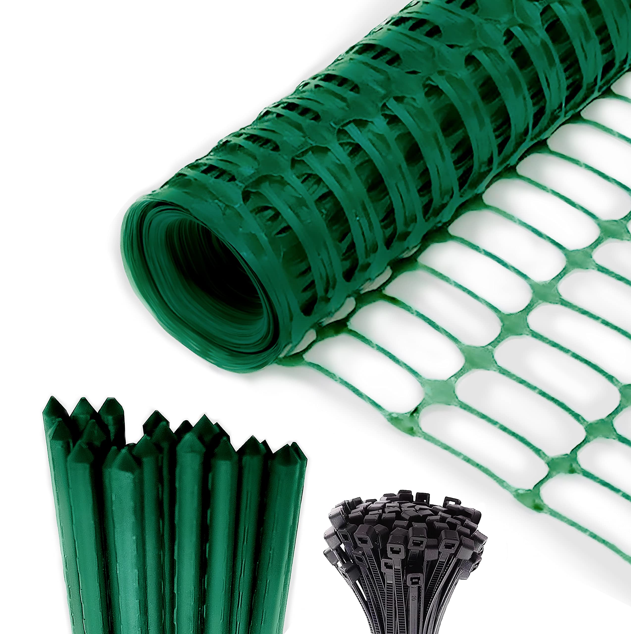 Buy Safety Fence + 10 Steel Plant Stakes, Extra Strength Mesh Snow