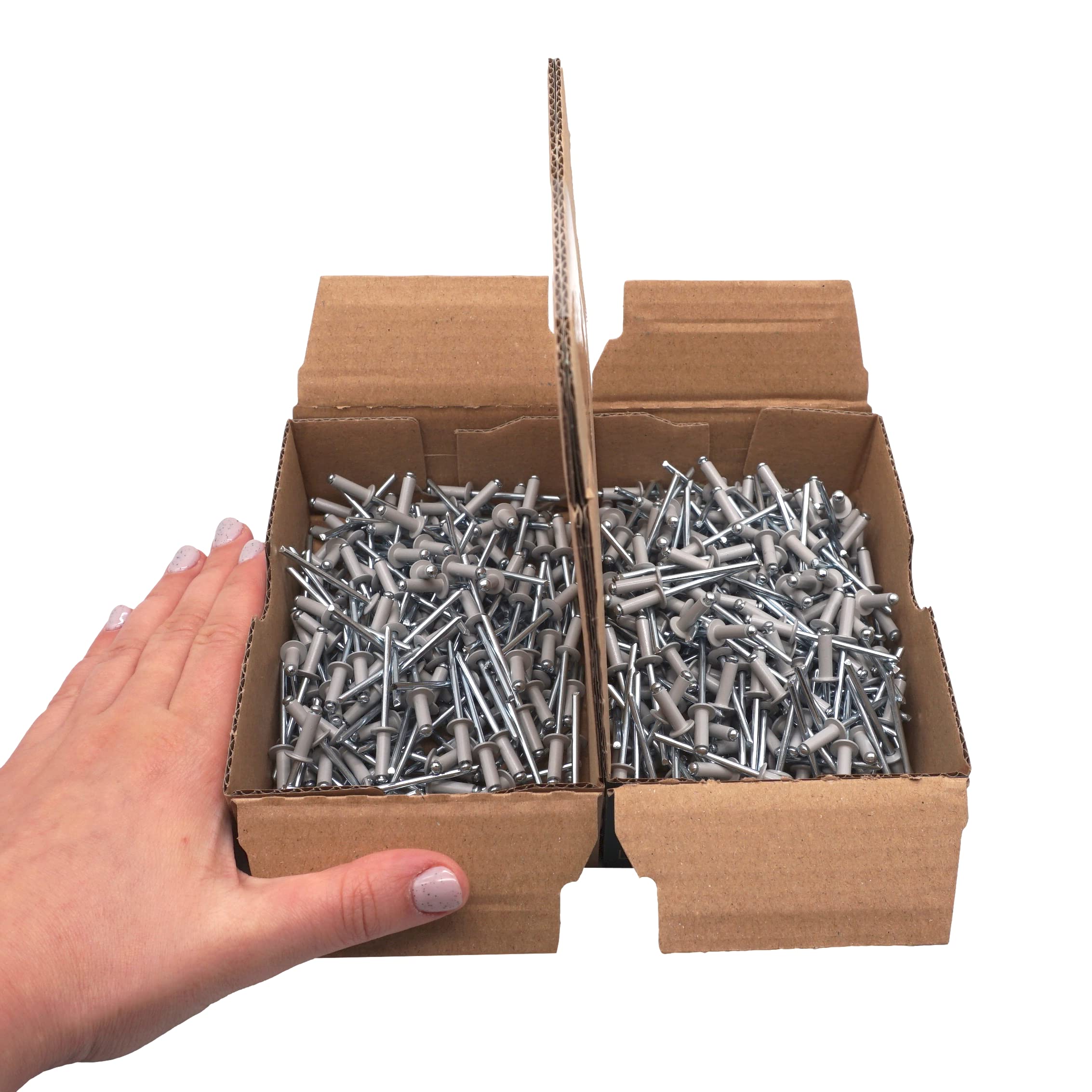 (400 Stück) Lackierte Blindnieten 4,0 x 12 mm, Kuppelkopf, DIN 7337, Aluminiumniete und Stahldorn, Popnieten (400, Lichtgrau RAL 7035)