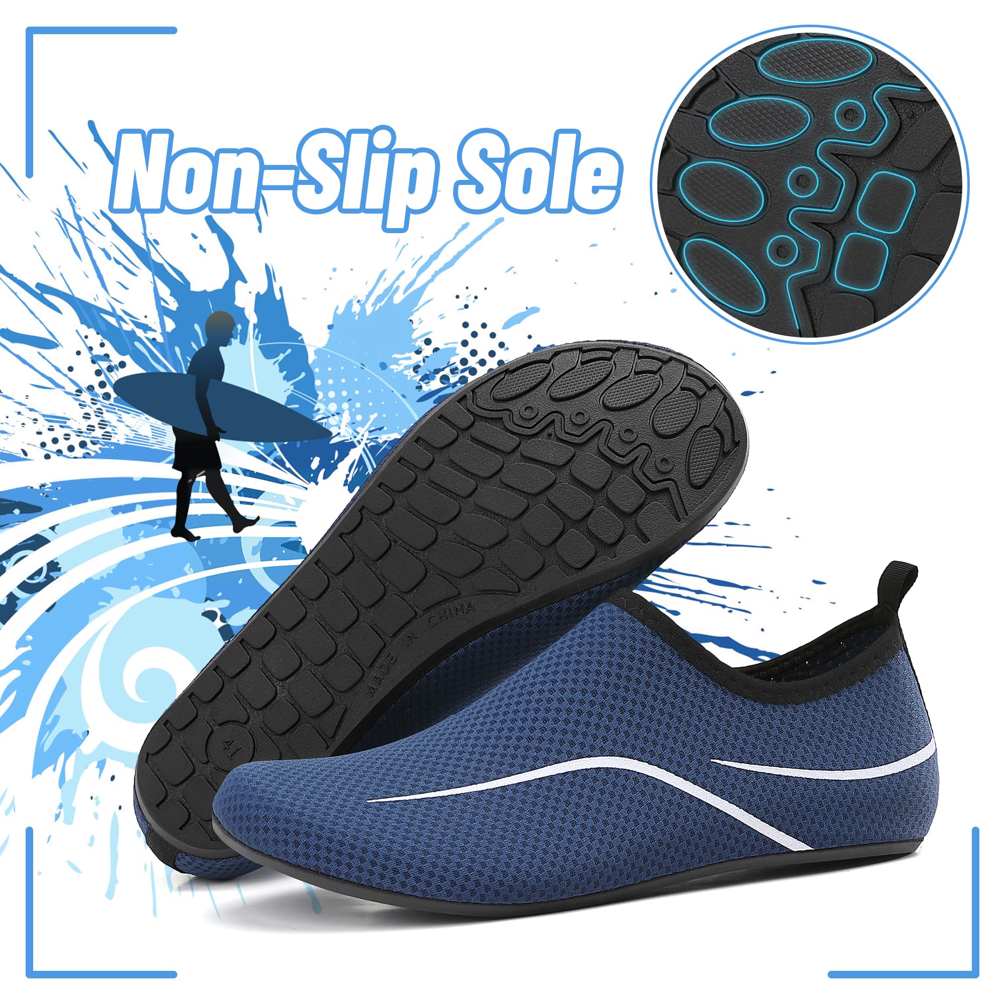Buty do Wody Water Shoes Lekkie Buty do SportóW Wodnych Buty do PłYwania Buty PlażOwe Buty do Jogi Buty do Surfowania dla Kobiet I MężCzyzn. Niebieski, 38EU