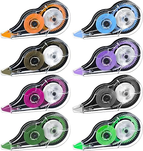 Paquete de 8 cintas correctoras blancas de 15 pulgadas x 32.81 pies, cinta de corrección, rodillo blanco fácil de usar, aplicador para correcciones