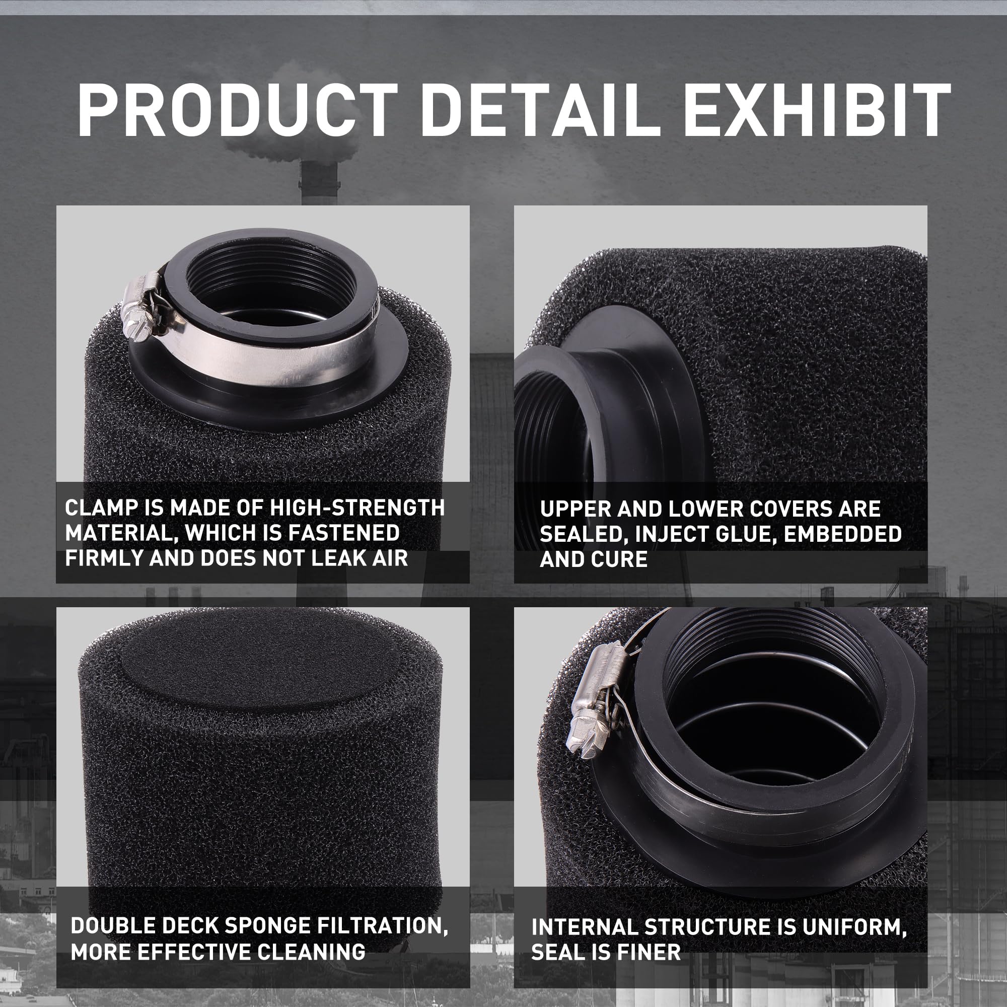 Eastar 40mm Schaumstoff-Luftfilter – Für Motorrad, ATV, Dirt Bike 50–110 Ccm, Waschbar & Wiederverwendbar