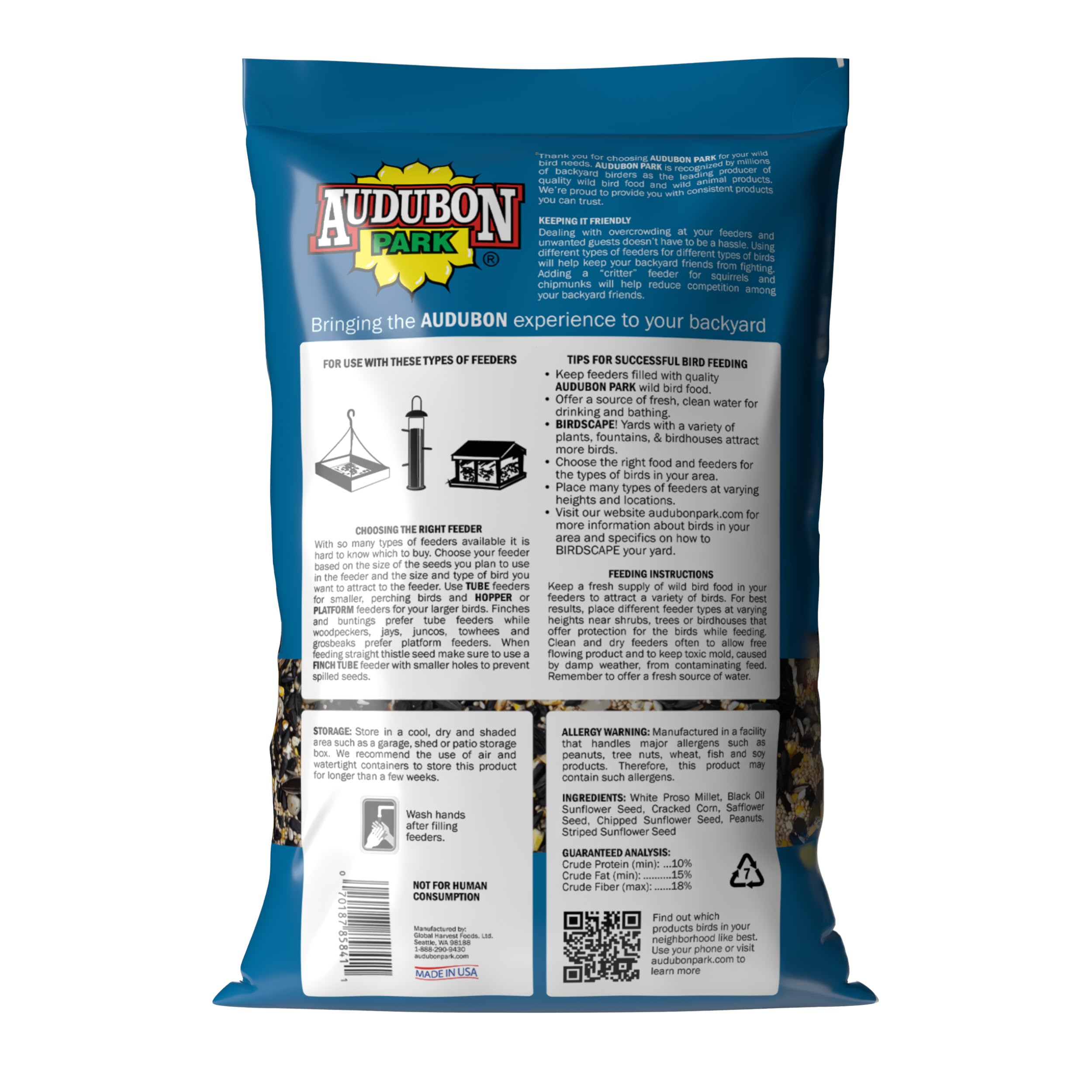Audubon Park 12241 Songbird Blend - Comida para pájaros Silvestres, 6,35 kg