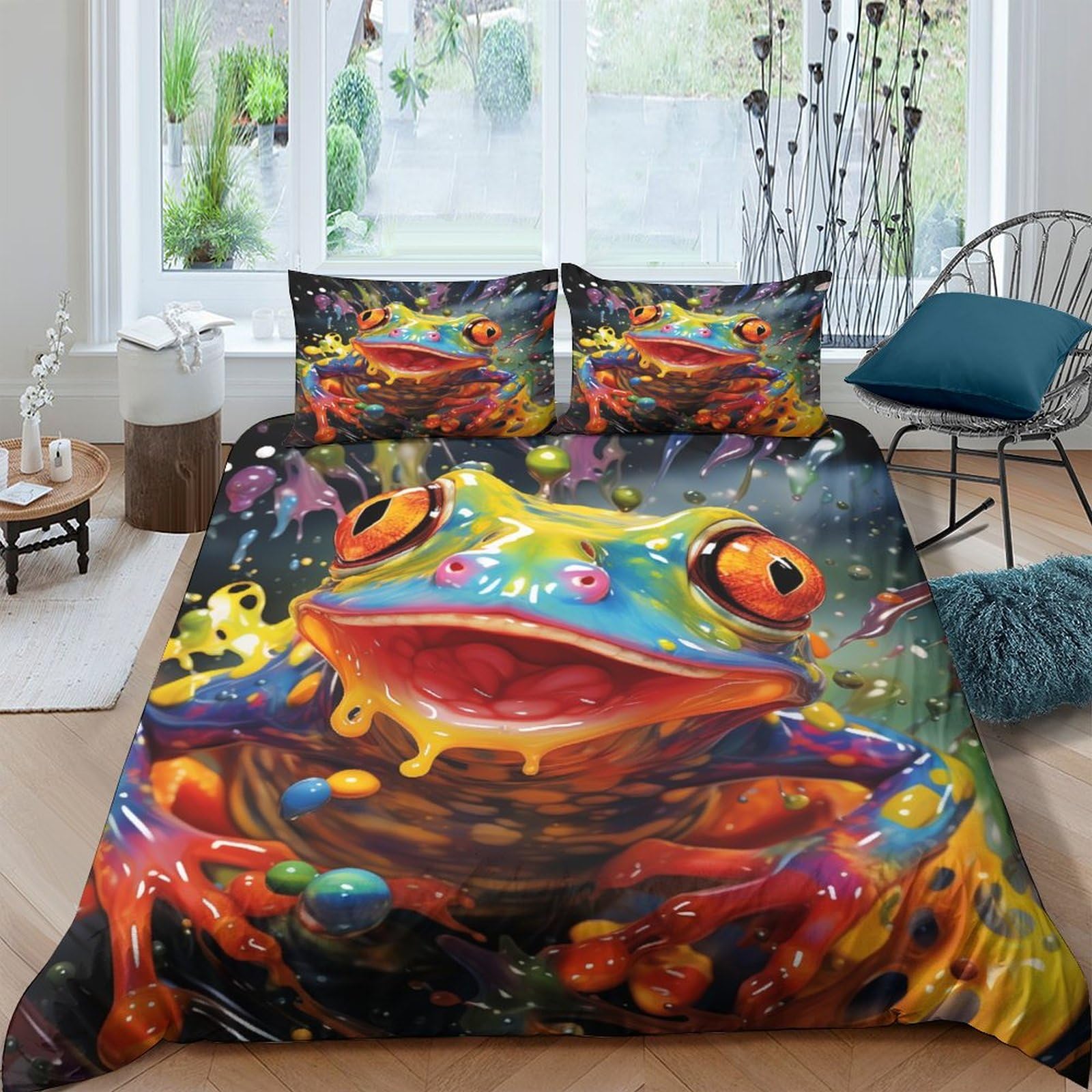 Housse de couette douce anti-allergie 220x240 cm avec taies d'oreiller à fermeture éclair