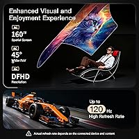 Vista 2 de AiRA XR/AR Glasses with 160" 45°FOV 120Hz 5000 Nits, Myopia Adjust, Ultra-Wide Resolution Video Display Glasses for iPhone 17/16/15, Steam Deck