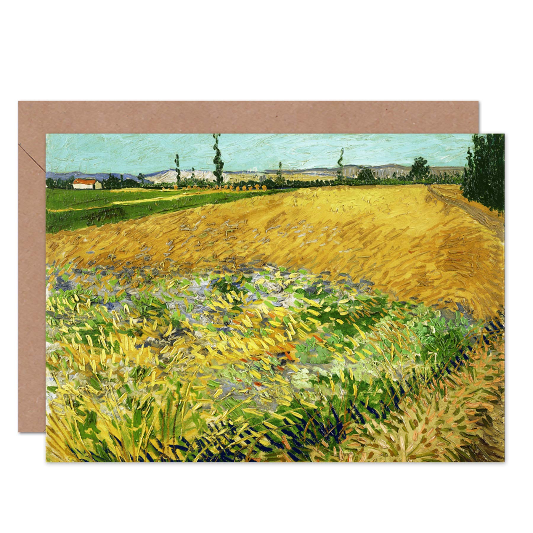Artery8 Vincent Van Gogh Wheatfield Fine Art Greeting Card Plus Envelope Blank Inside