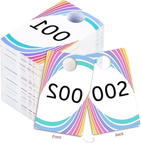 Etiquetas plásticas de venta en vivo, números normales y en reverso de imagen en espejo, tarjetas para percha de sacos