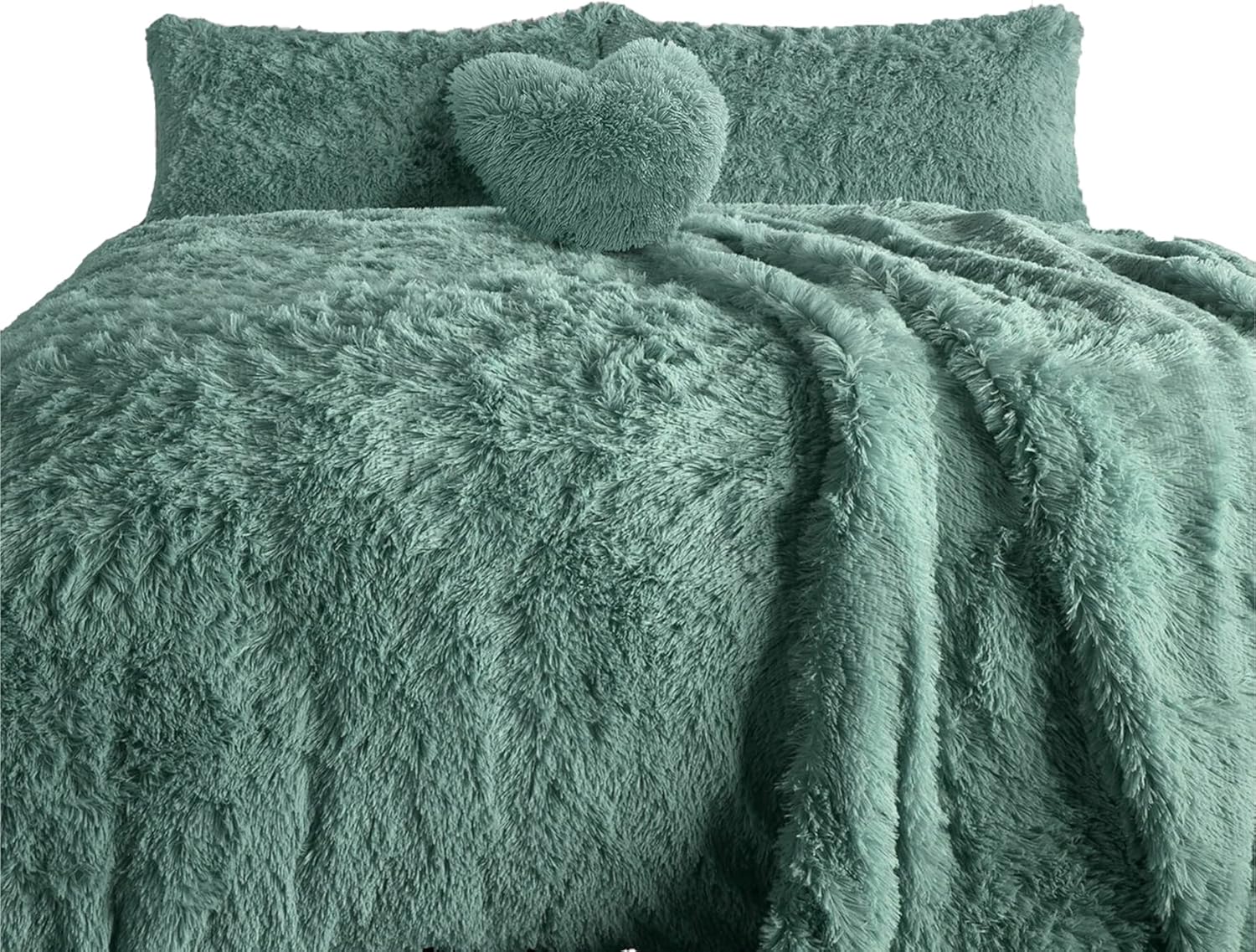 TEXTILER Teddy Fleece Duvet Set DoubleTeal Teddy Bear Bedding Sets
