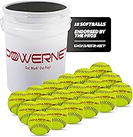 Vista 1 de PowerNet Softball Batting Practice Equipment - Bucket of 11" & 12" Softballs, Weighted & Flexi Balls, Crushers