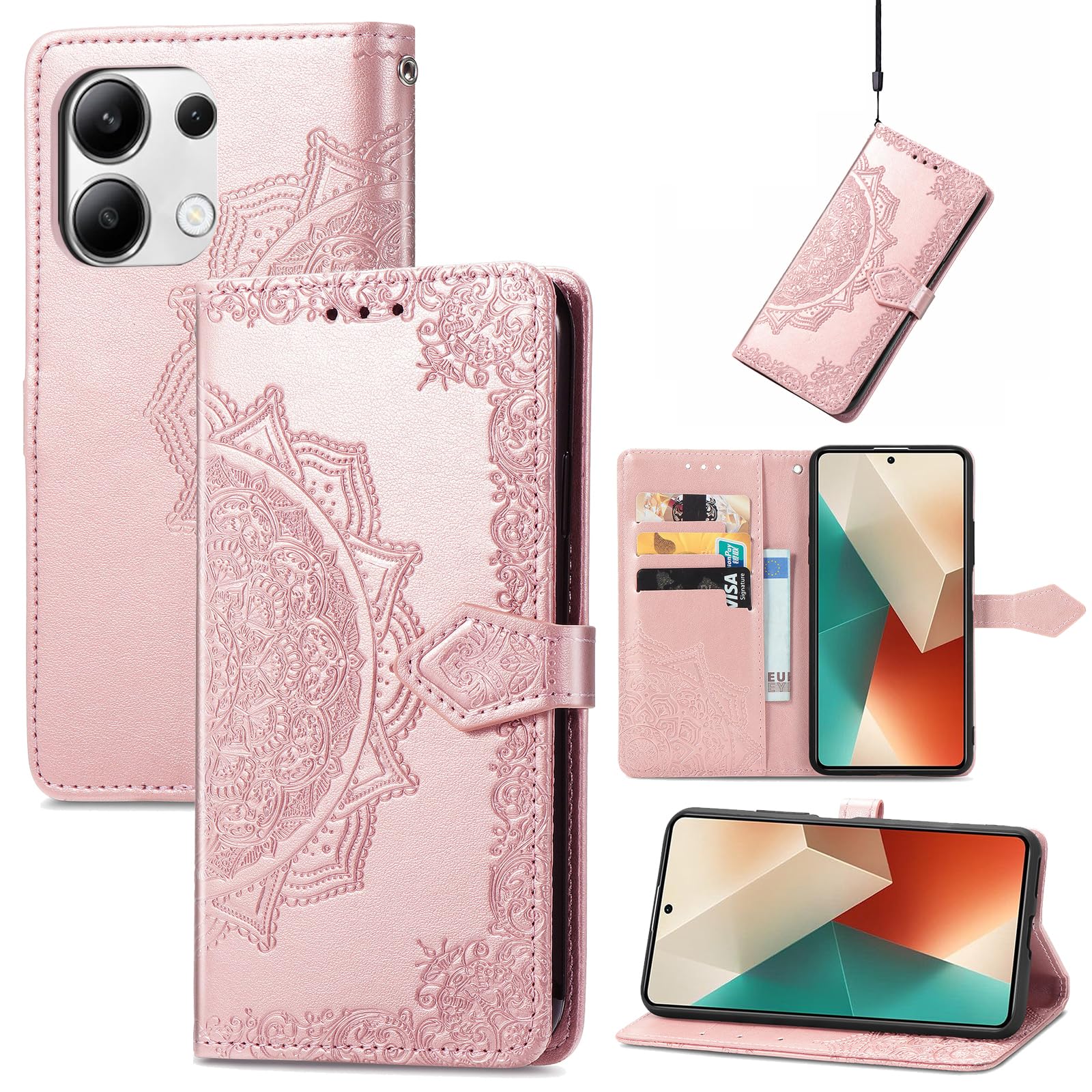 WAURZ Cover per Xiaoi Redi Note 13 4G, Custodia Cover Pelle Libro