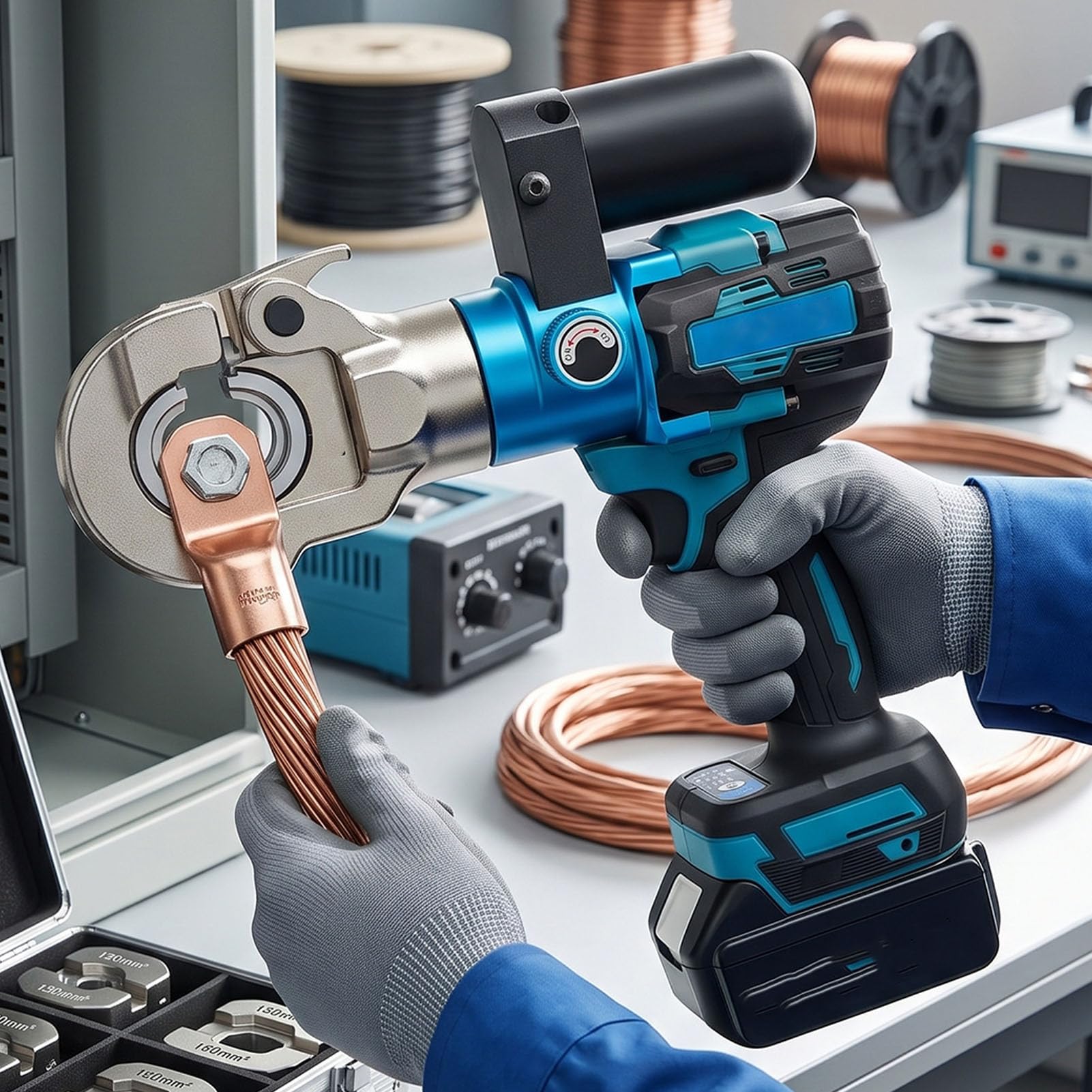 FILFEEL Elektrische Hydraulische Kabelschuh Crimpzange für Makita 18V